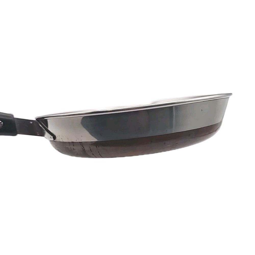 Vtg Revere Ware 10" Skillet Pan NO Lid Stainless Steel 1801 Copper Clad Under Pt
